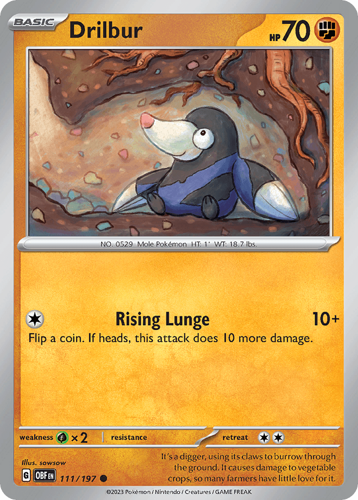 Drilbur, carta 111 de Obsidian Flames