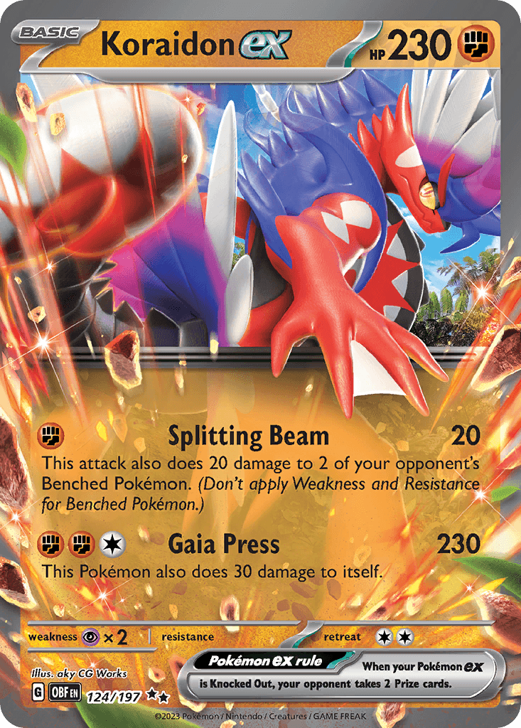 Koraidon ex, carta 124 de Obsidian Flames
