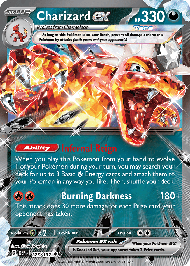 Charizard ex, carta 125 de Obsidian Flames