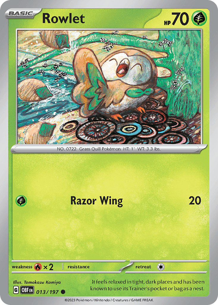 Rowlet, carta 013 de Obsidian Flames