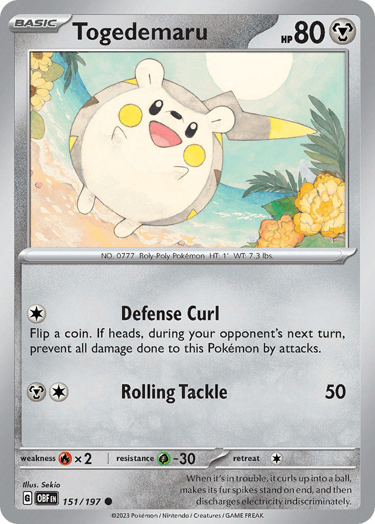 Togedemaru, carta 151 de Obsidian Flames