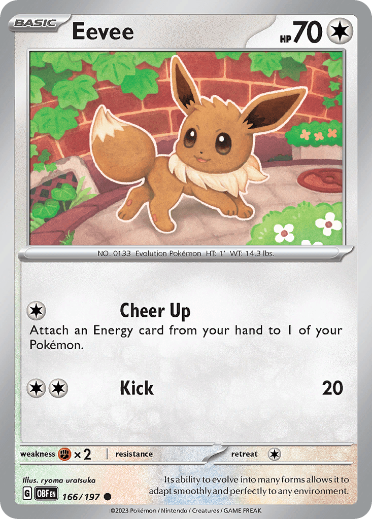 Eevee, carta 166 de Obsidian Flames