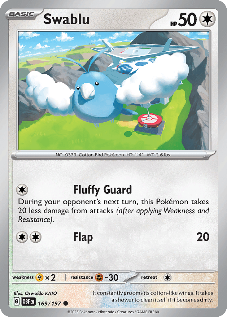Swablu, carta 169 de Obsidian Flames