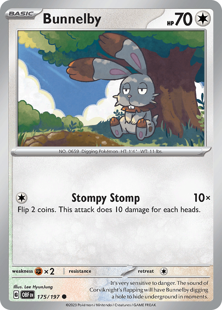Bunnelby, carta 175 de Obsidian Flames