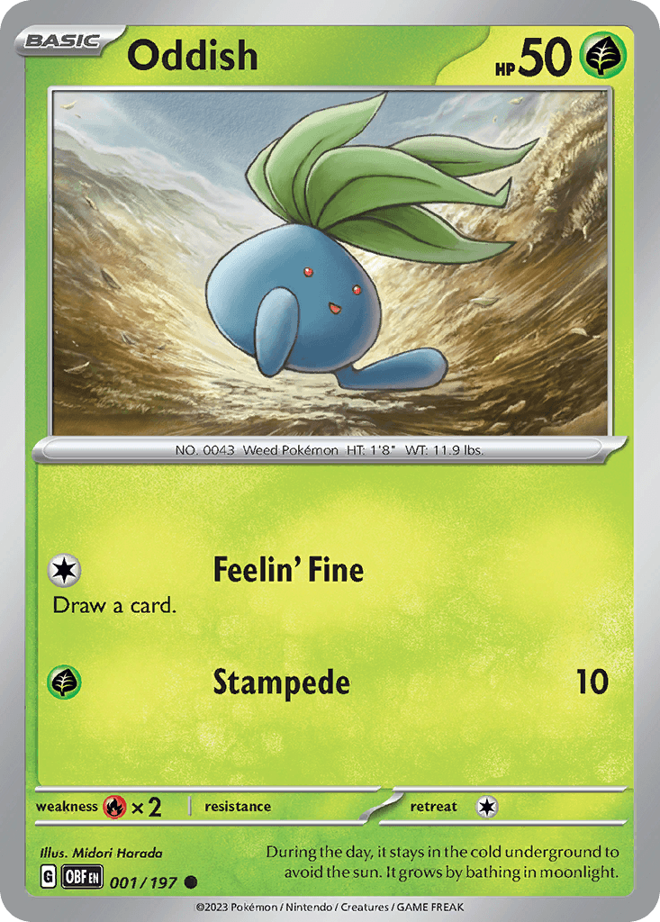 Oddish, carta 001 de Obsidian Flames