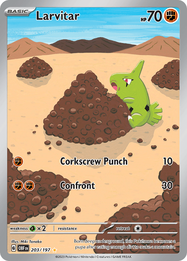 Larvitar, carta 203 de Obsidian Flames