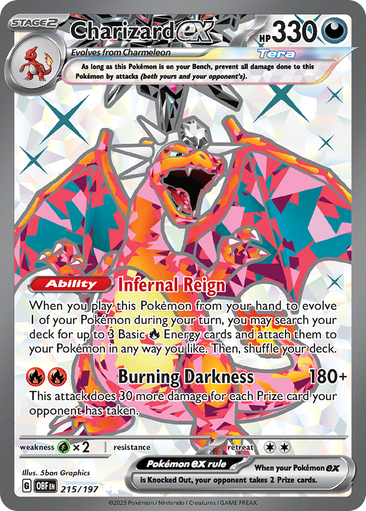 Charizard ex, carta 215 de Obsidian Flames