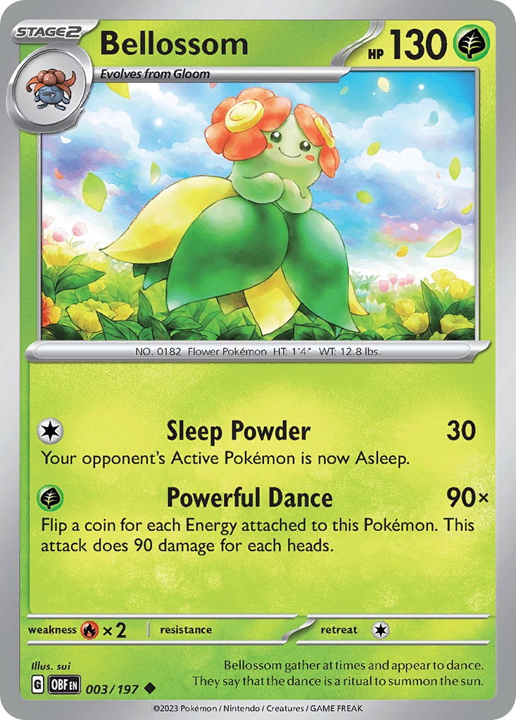Bellossom, carta 003 de Obsidian Flames