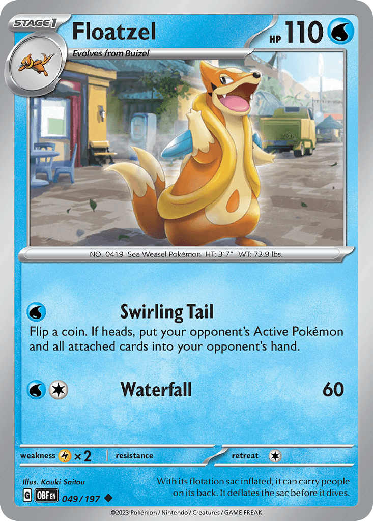 Floatzel, carta 049 de Obsidian Flames