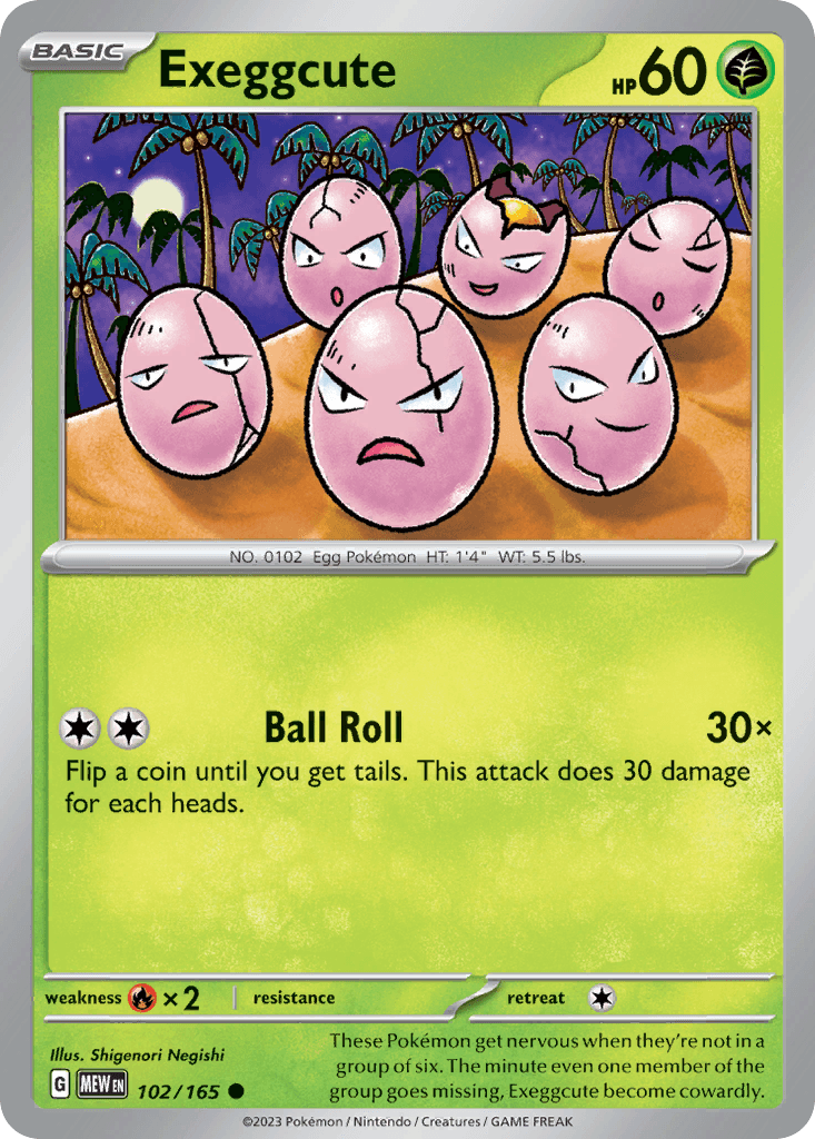 Exeggcute, carta 102 de 151