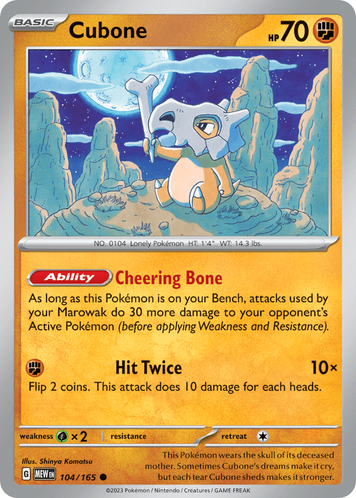 Cubone, carta 104 de 151