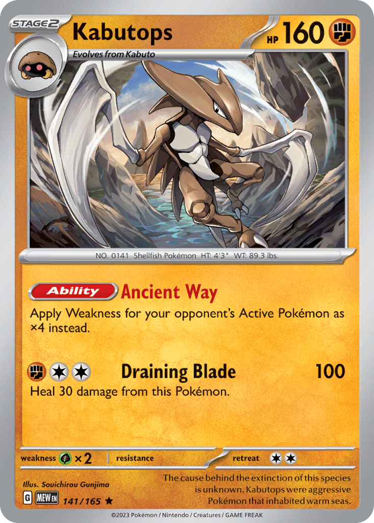 Kabutops, carta 141 de 151