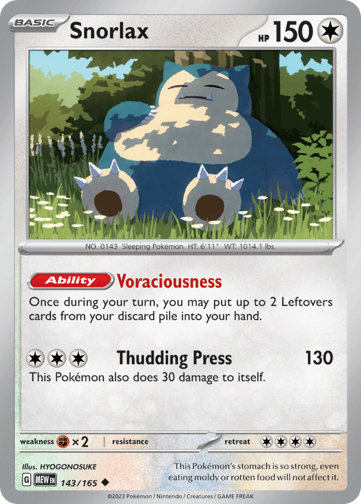 Snorlax, carta 143 de 151