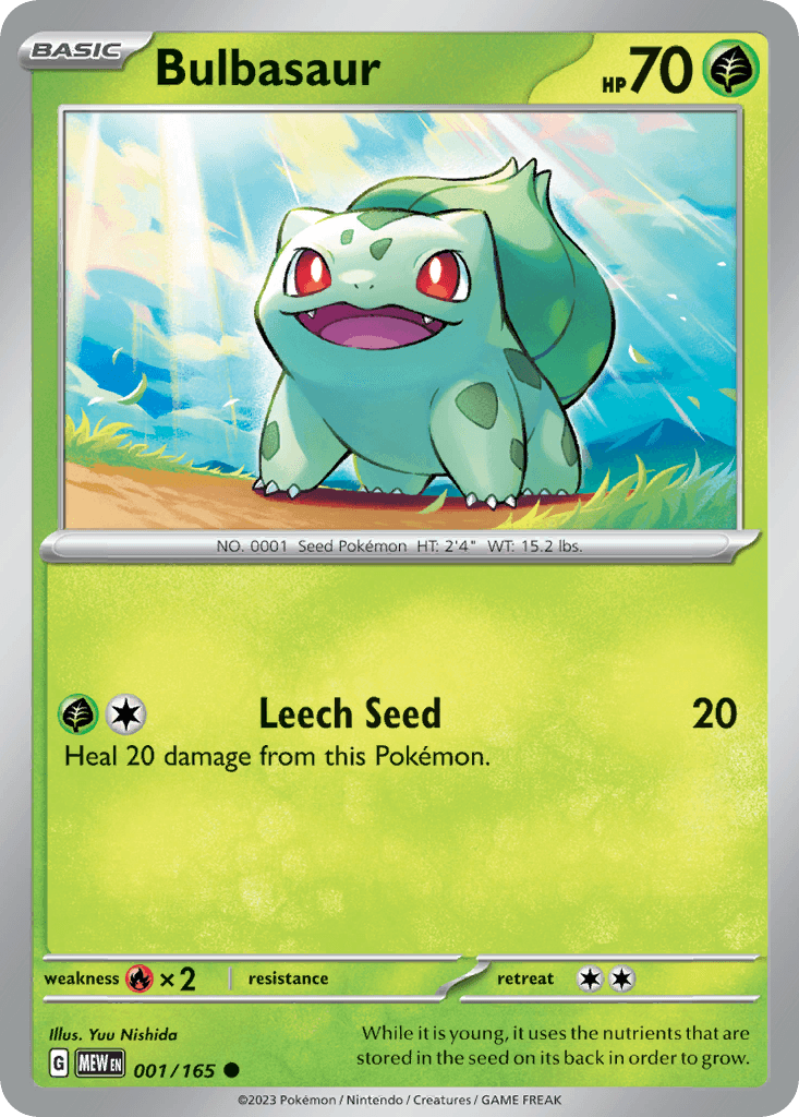 Bulbasaur, carta 001 de 151