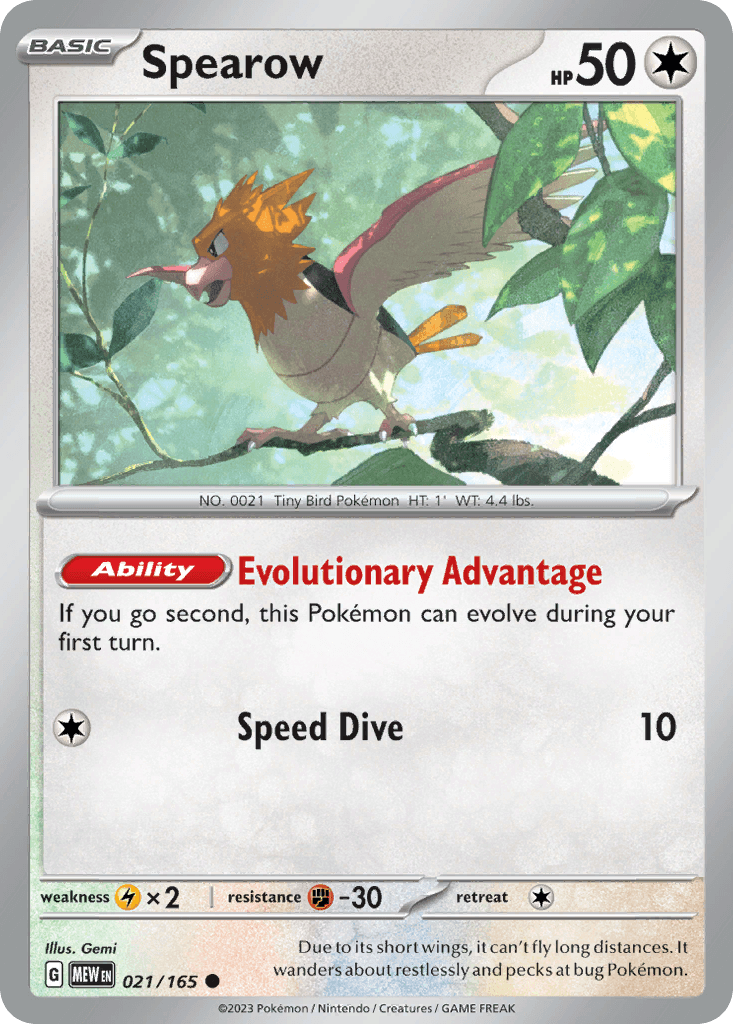 Spearow, carta 021 de 151