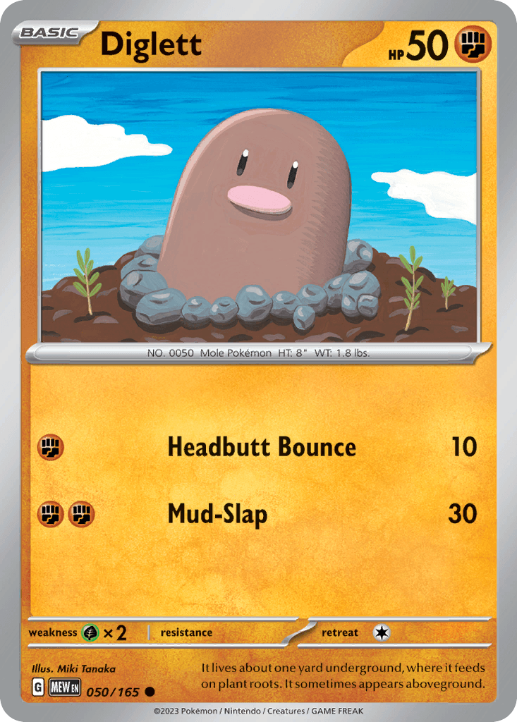 Diglett, carta 050 de 151