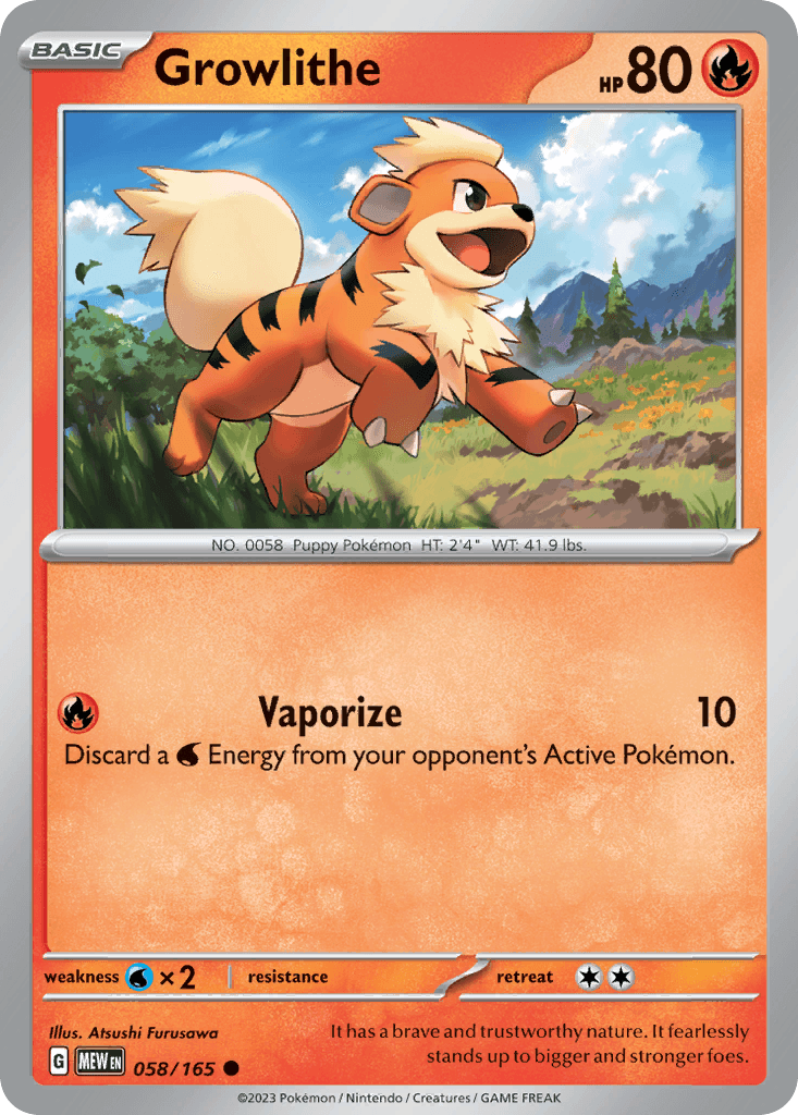 Growlithe, carta 058 de 151