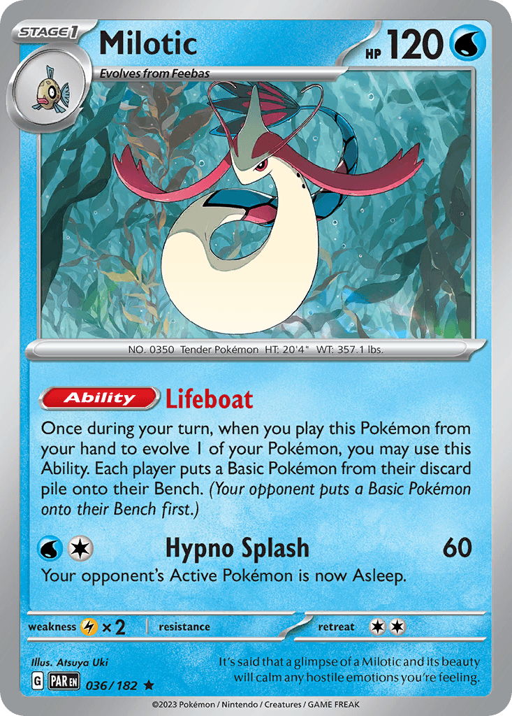 Milotic, carta 036 de Paradox Rift