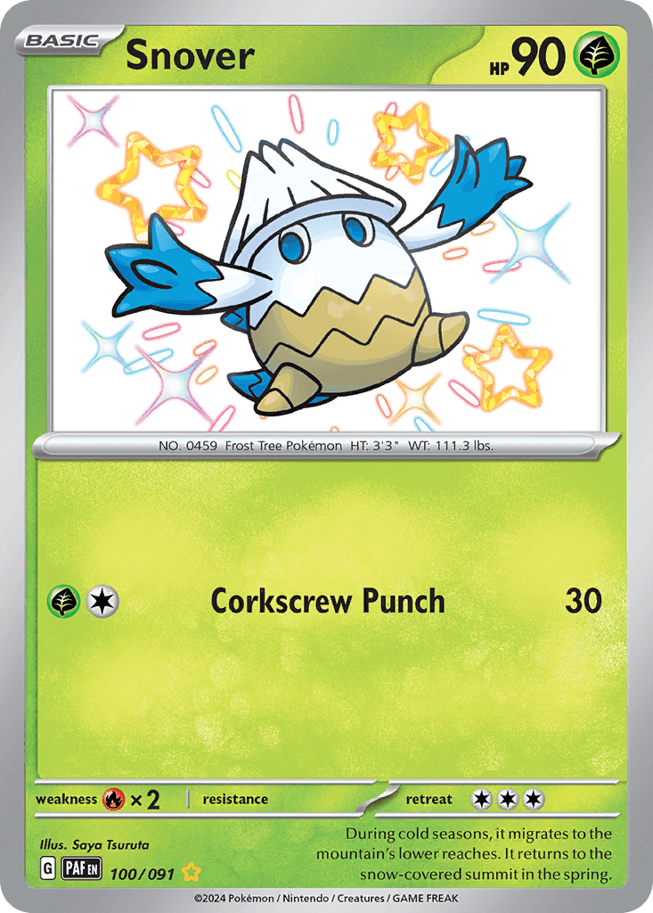 Snover, carta 100 de Paldean Fates