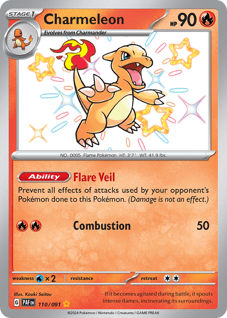 Charmeleon, carta 110 de Paldean Fates