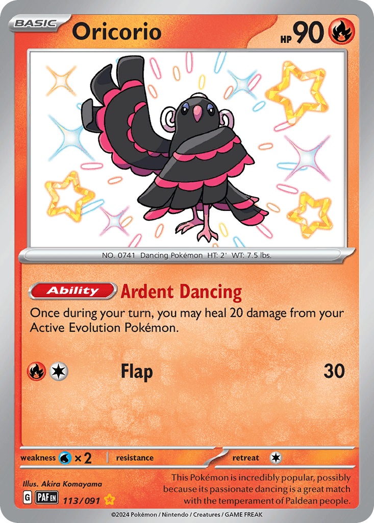Oricorio, carta 113 de Paldean Fates