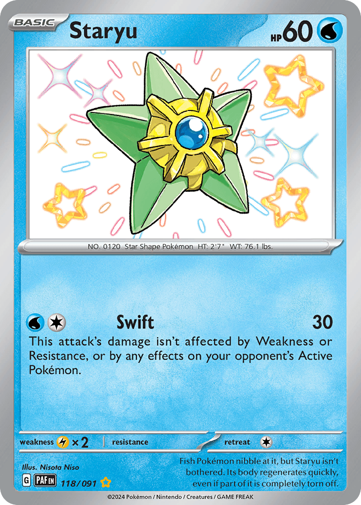 Staryu, carta 118 de Paldean Fates