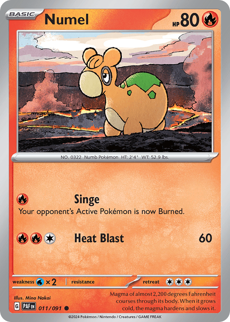 Numel, carta 011 de Paldean Fates
