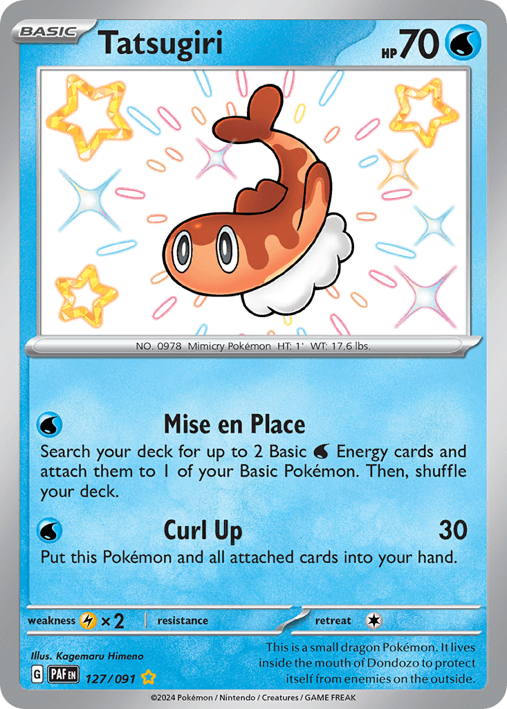 Tatsugiri, carta 127 de Paldean Fates