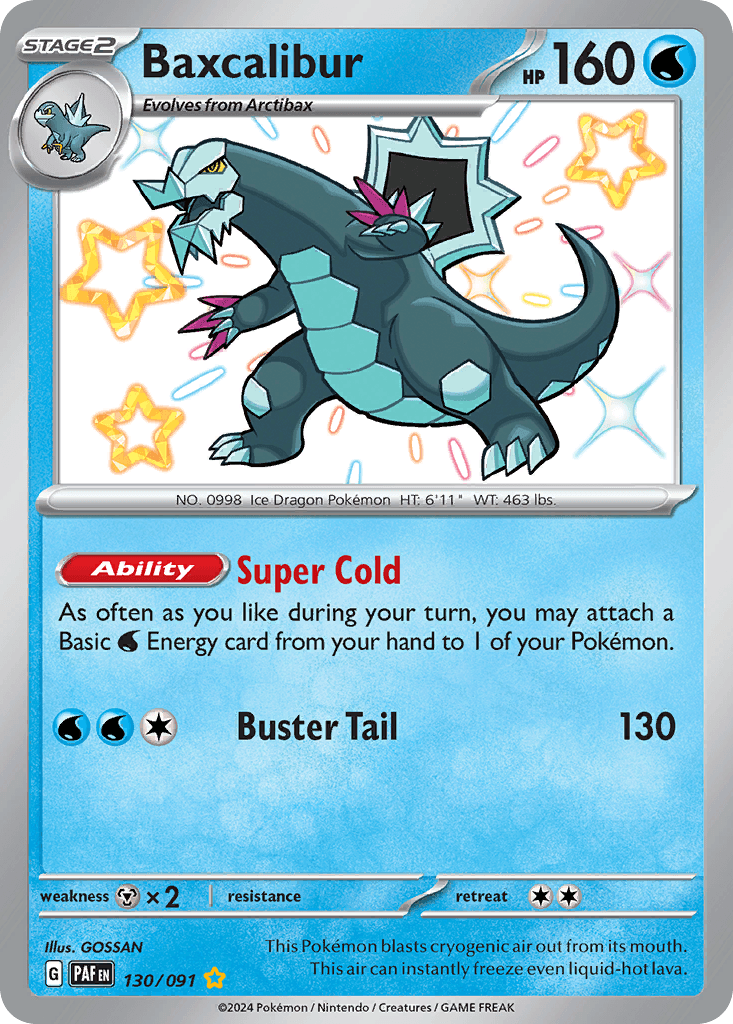 Baxcalibur, carta 130 de Paldean Fates