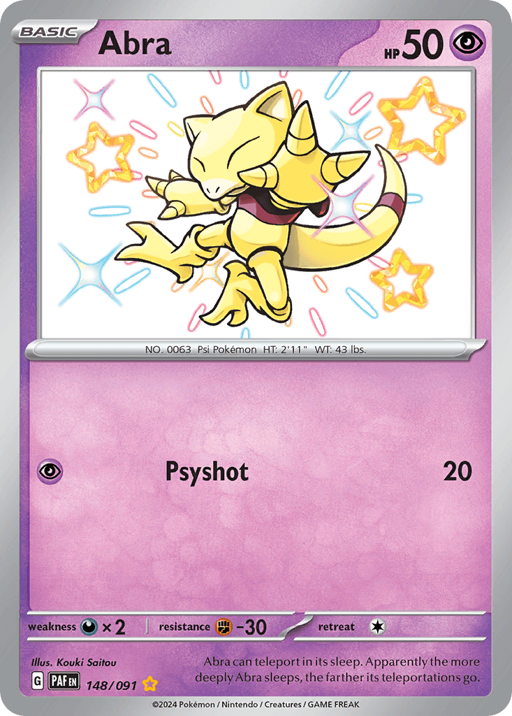 Abra, carta 148 de Paldean Fates