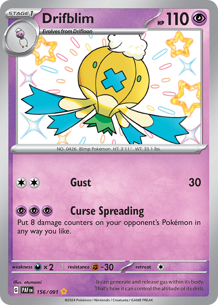 Drifblim, carta 156 de Paldean Fates