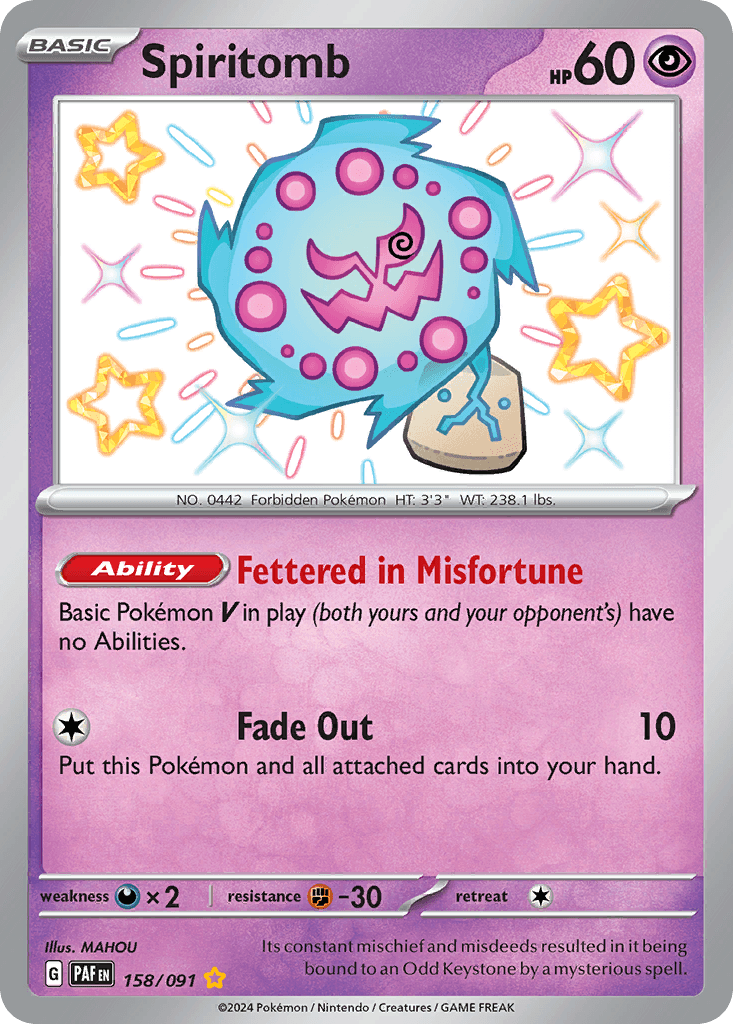 Spiritomb, carta 158 de Paldean Fates