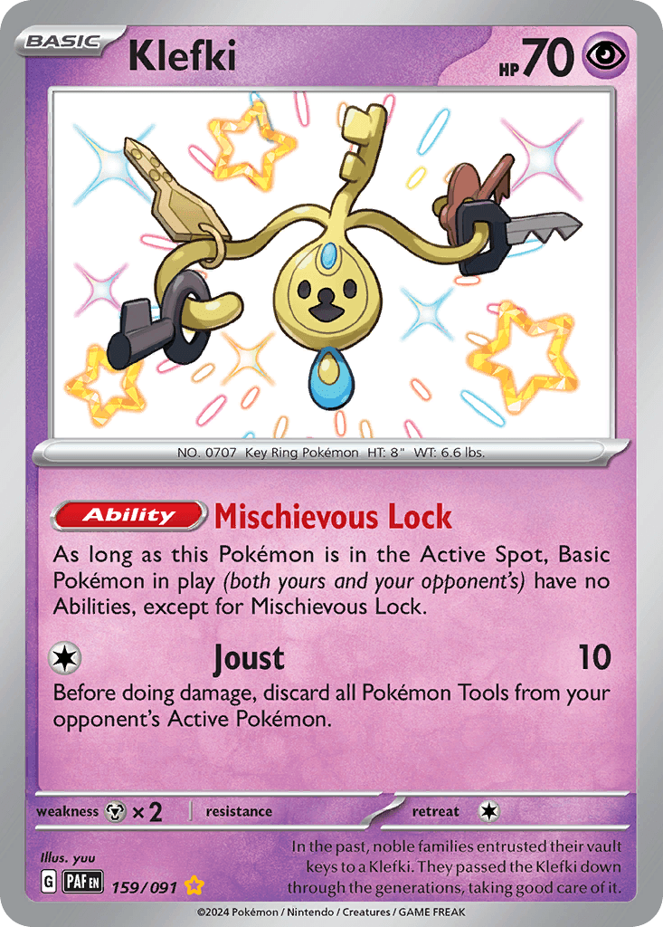 Klefki, carta 159 de Paldean Fates