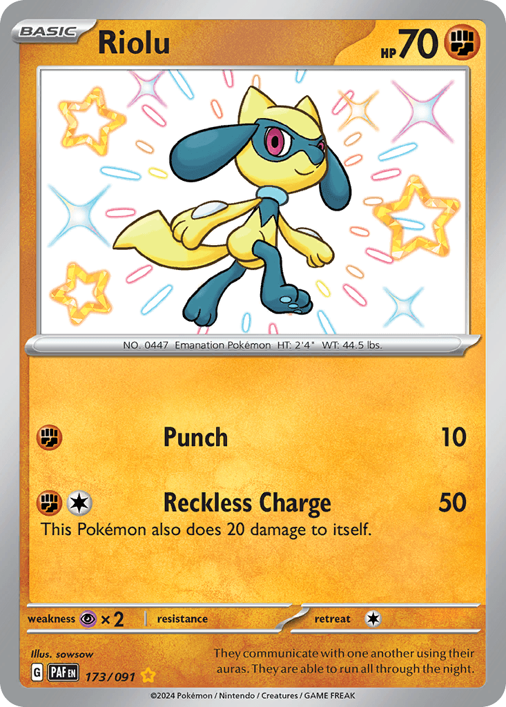 Riolu, carta 173 de Paldean Fates