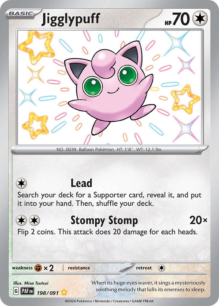 Jigglypuff, carta 198 de Paldean Fates