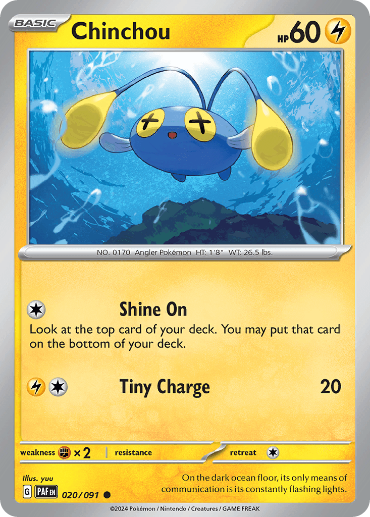 Chinchou, carta 020 de Paldean Fates