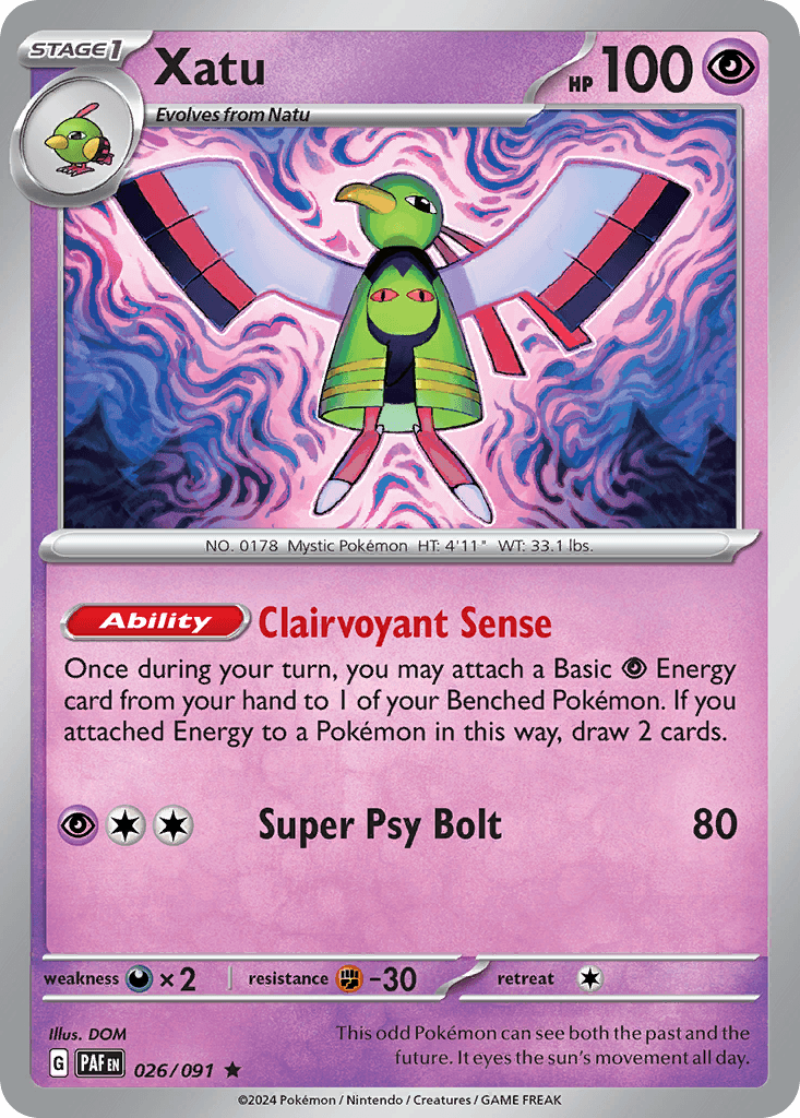 Xatu, carta 026 de Paldean Fates