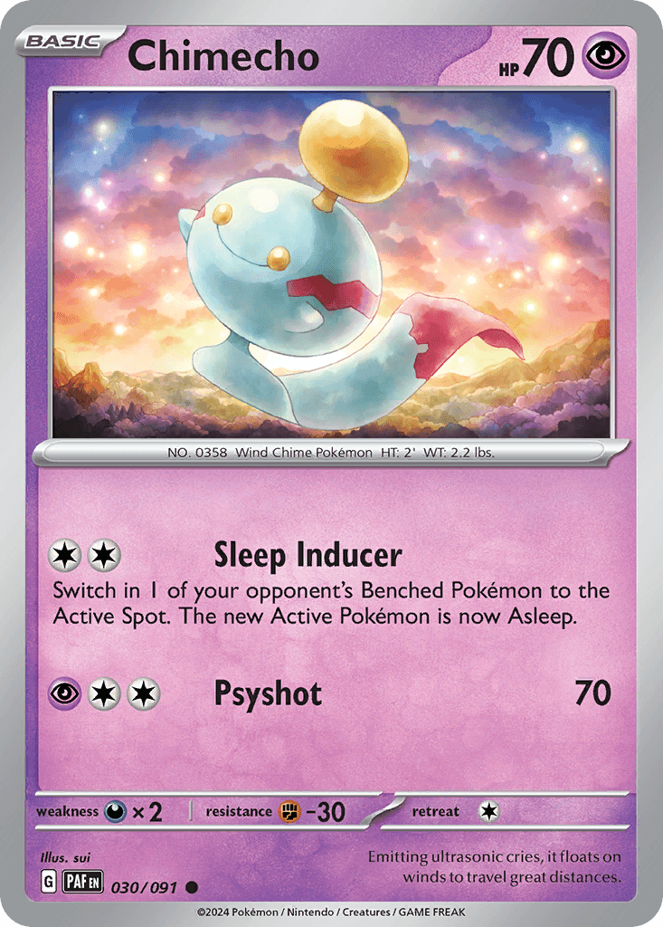 Chimecho, carta 030 de Paldean Fates