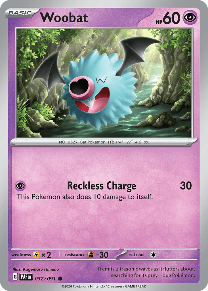 Woobat, carta 032 de Paldean Fates