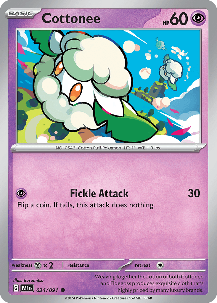 Cottonee, carta 034 de Paldean Fates