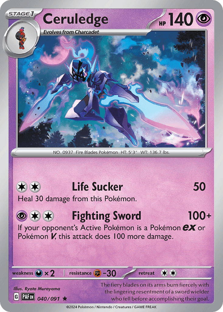 Ceruledge, carta 040 de Paldean Fates