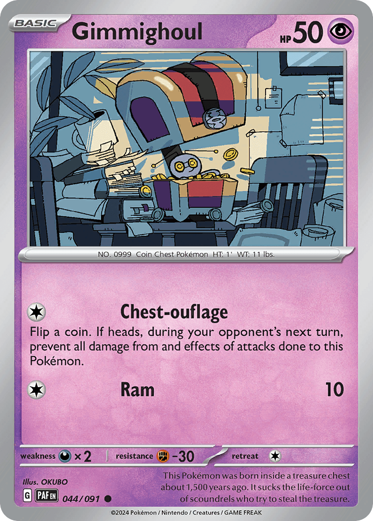 Gimmighoul, carta 044 de Paldean Fates