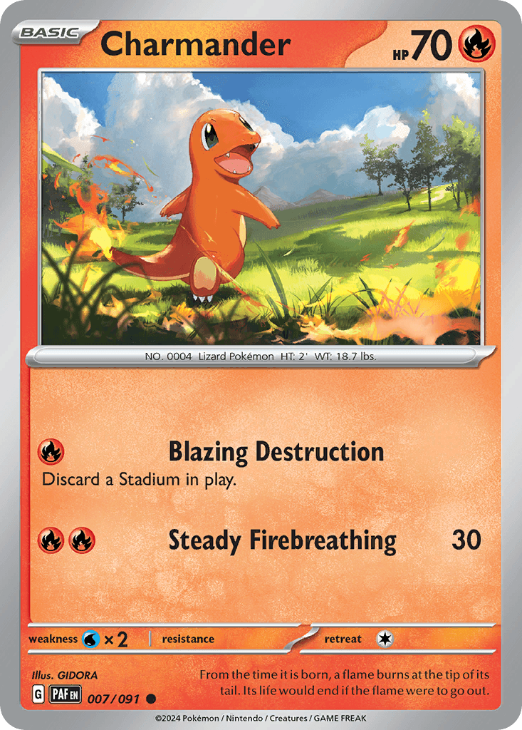 Charmander, carta 007 de Paldean Fates