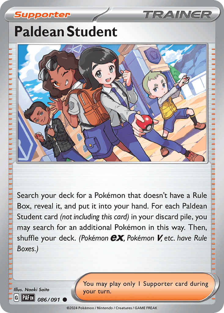 Paldean Student, carta 086 de Paldean Fates