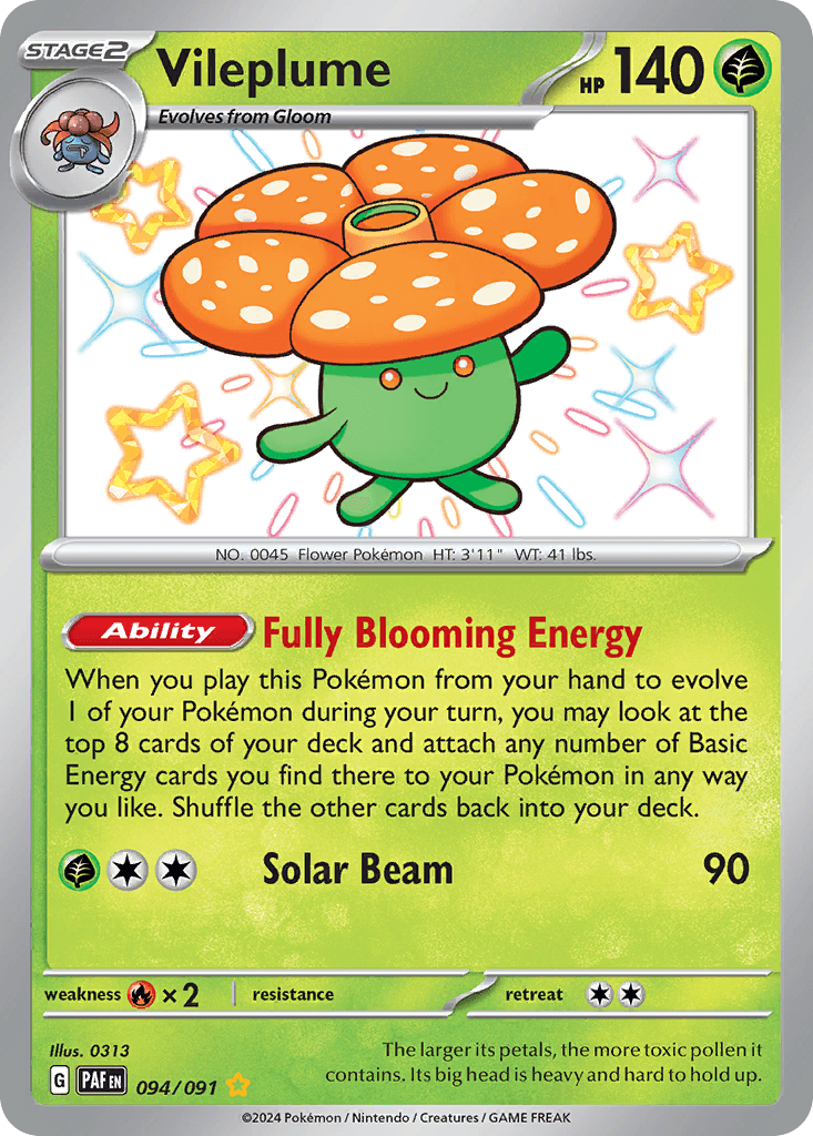 Vileplume, carta 094 de Paldean Fates