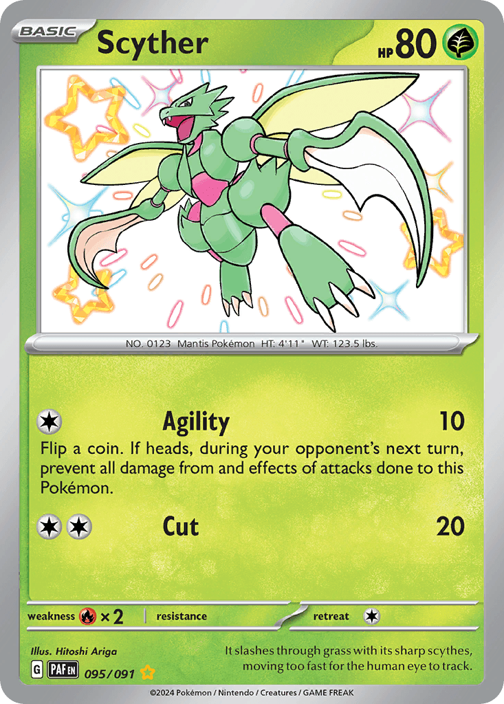 Scyther, carta 095 de Paldean Fates