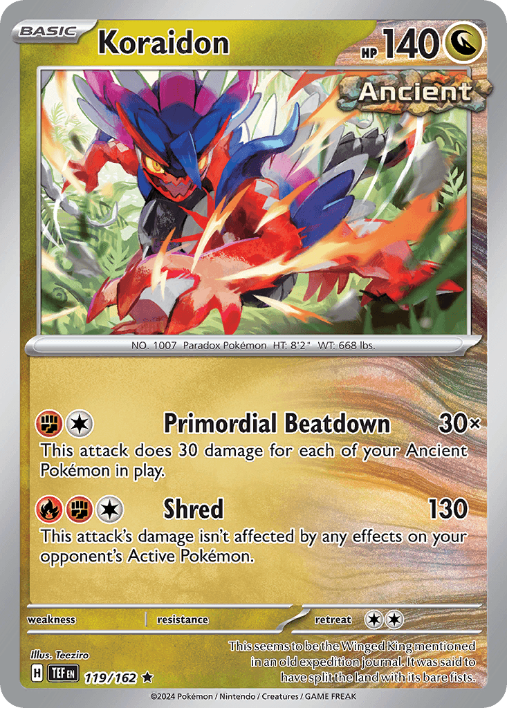 Koraidon, carta 119 de Temporal Forces