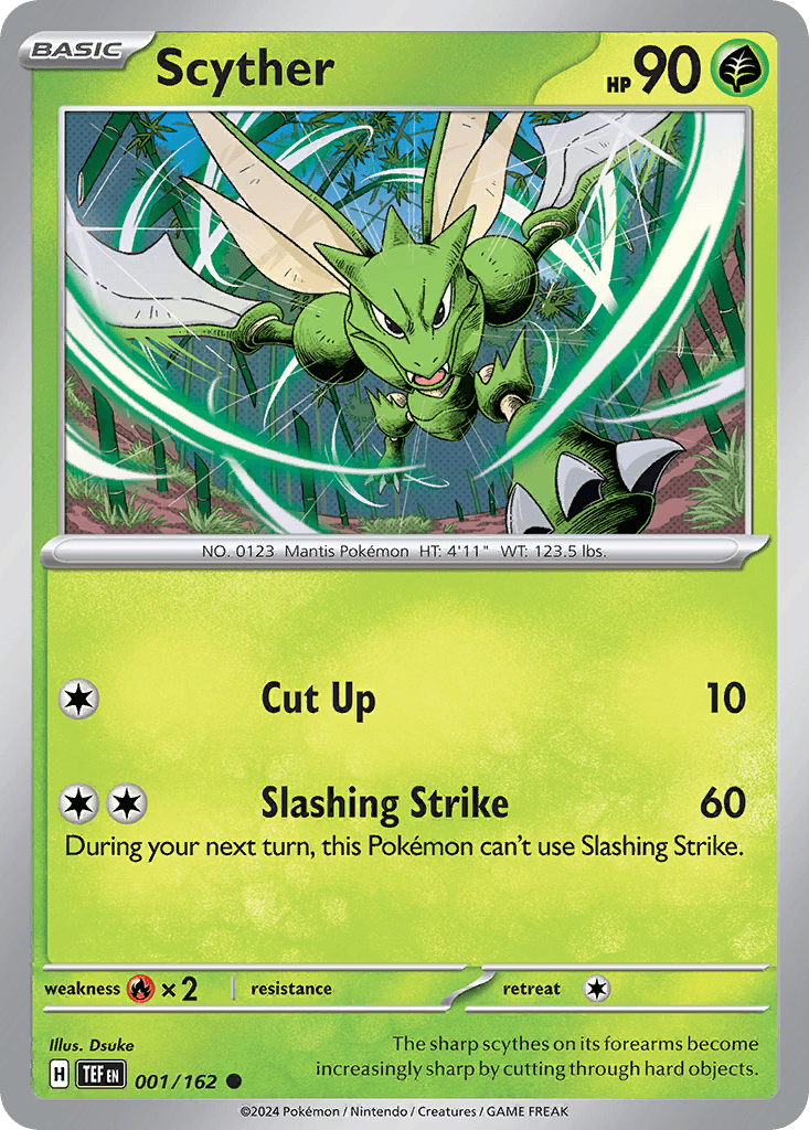 Scyther, carta 001 de Temporal Forces