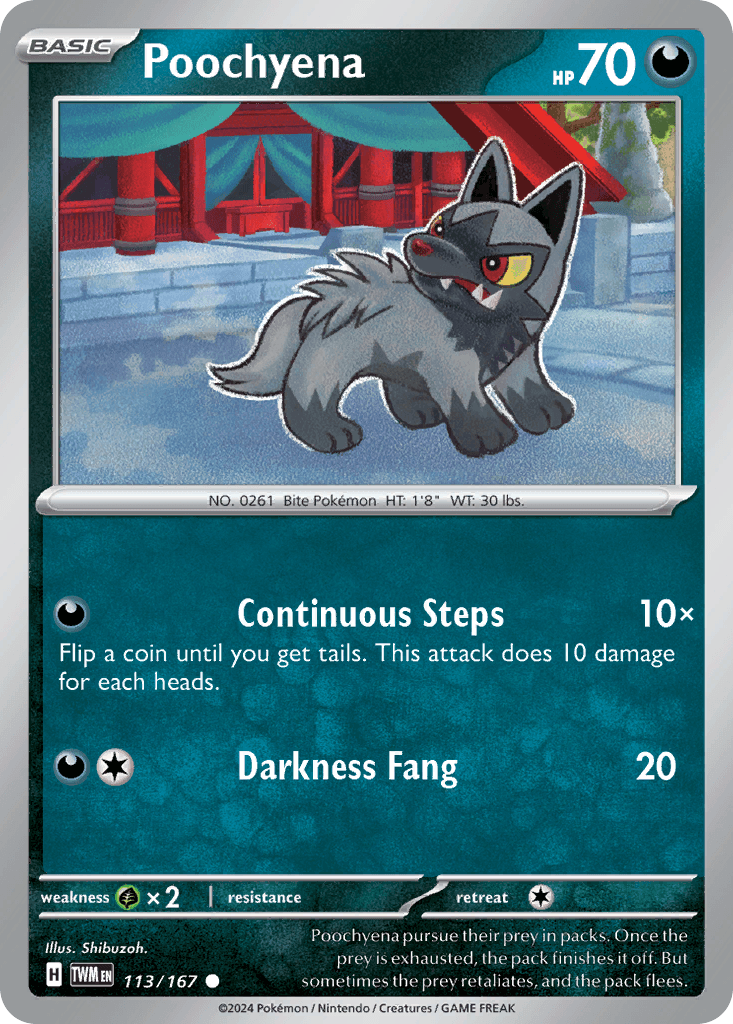 Poochyena, carta 113 de Twilight Masquerade