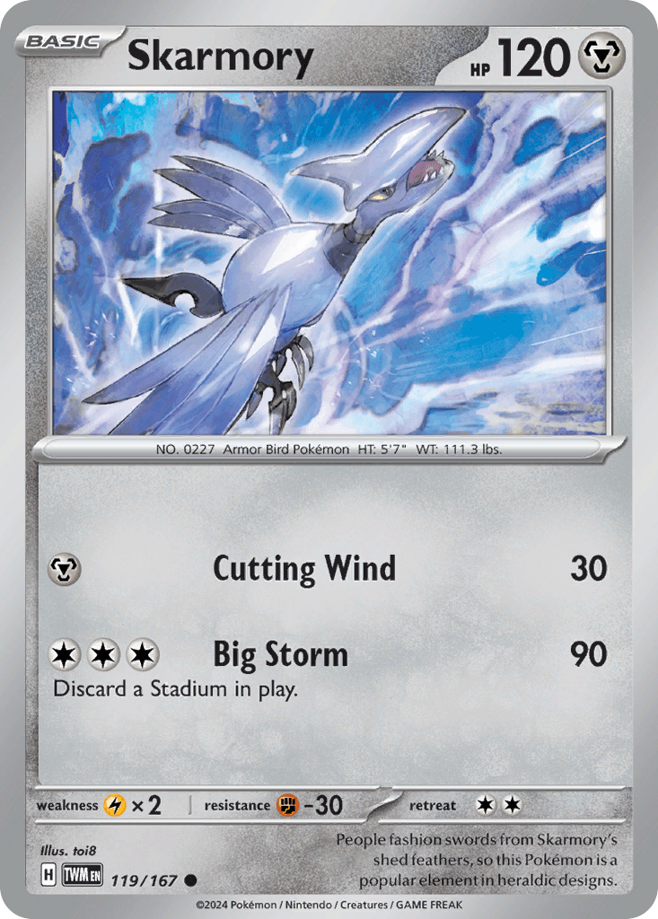 Skarmory, carta 119 de Twilight Masquerade
